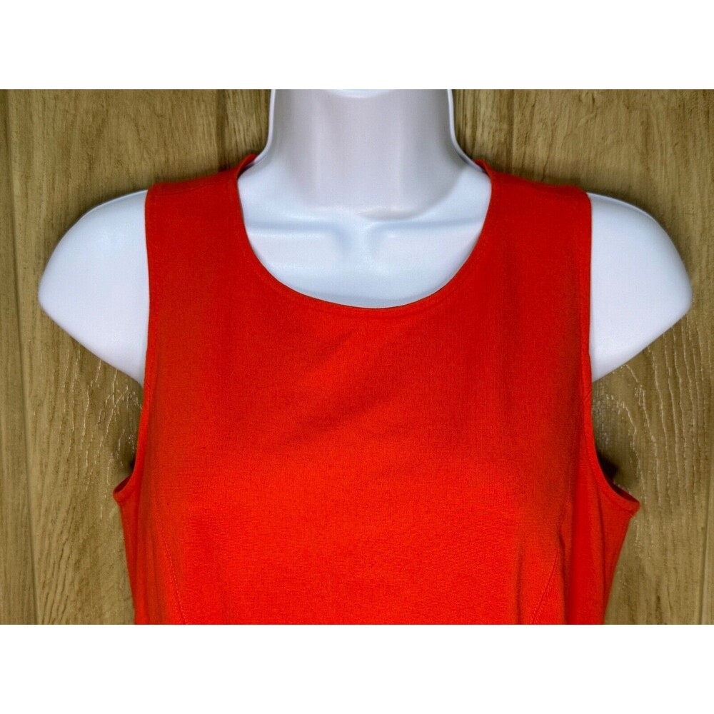J.CREW Fit & Flare Dress Paneled Knit Sleeveless Ruffle Hem Size 2 Bright Orange - Picture 5 of 8